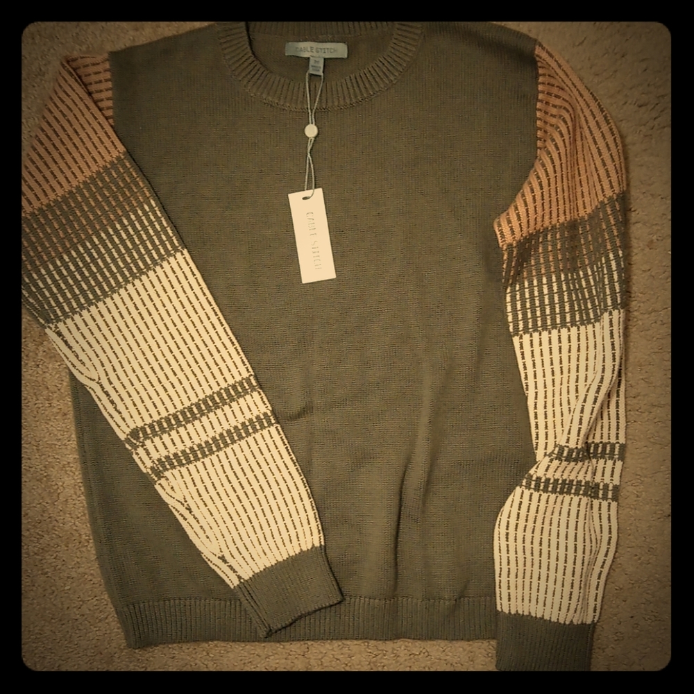Cotton olive sweater